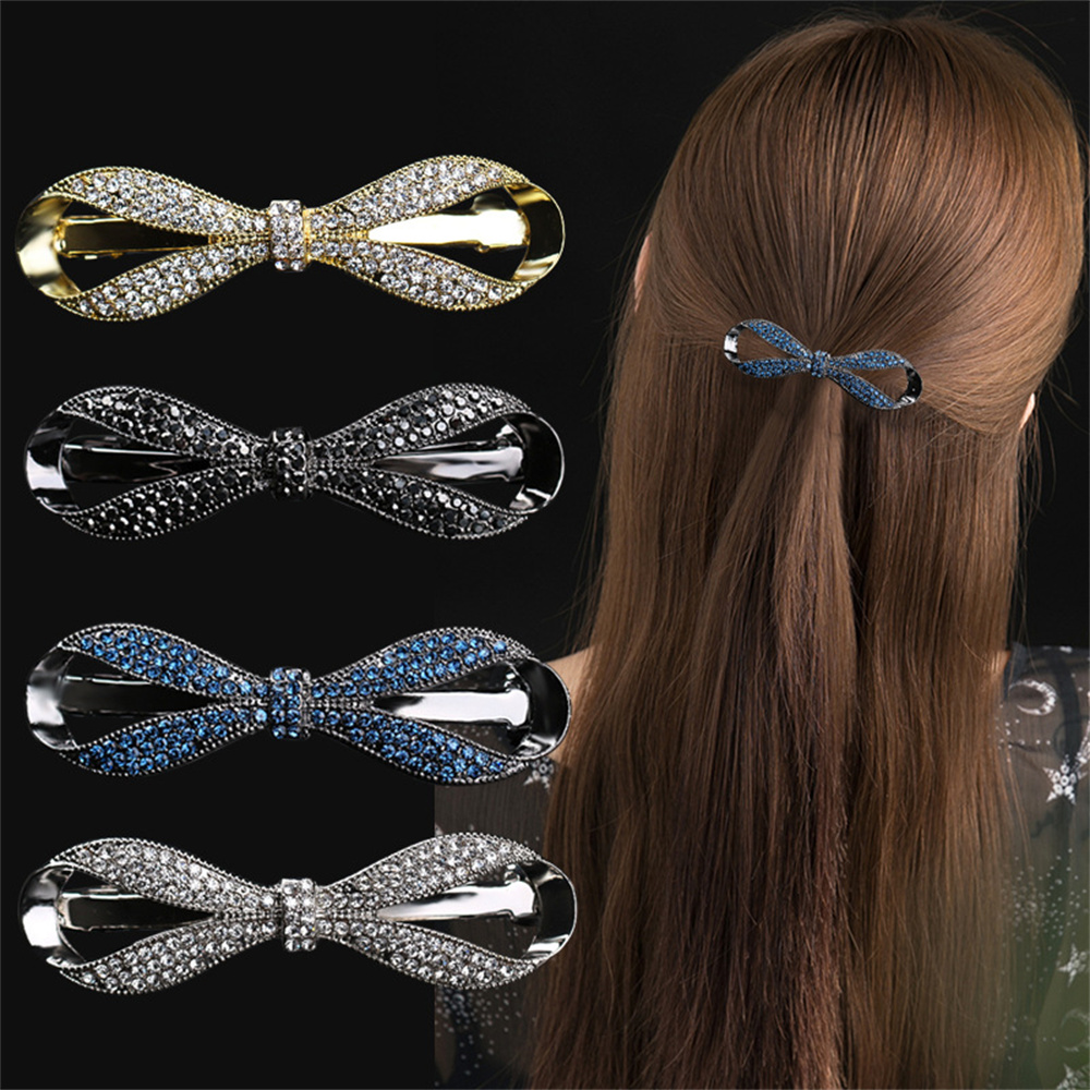 Ribbon Bow Gift - Exquisite Faux Crystal Bow Hairpin For