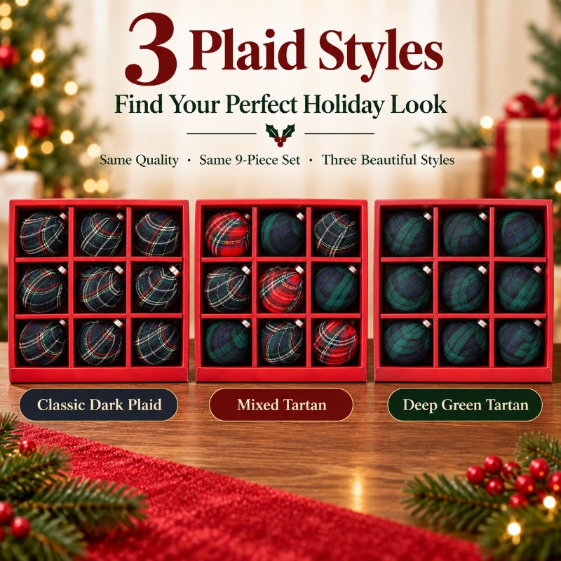 9Pcs 8cm Fabric Wrapped Plaid  - đánh giá và giá Gift Box Wrap Set