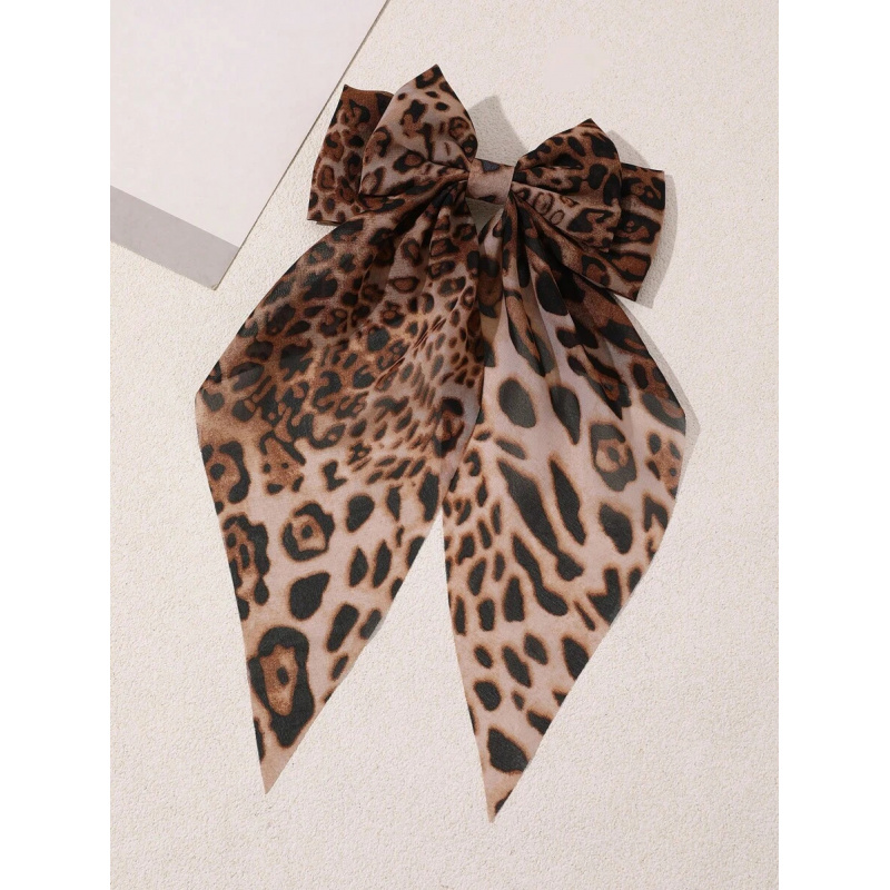 1pc Cute Leopard Print Bow Hai - đánh giá và giá Ribbon Bow Gift