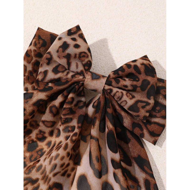 1pc Cute Leopard Print Bow Hai - đánh giá và giá Ribbon Bow Gift