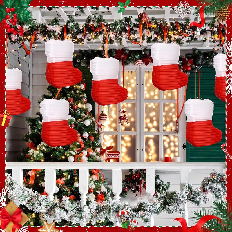 1 Pc Christmas Paper Lanterns  - đánh giá và giá Christmas Stocking Hanging