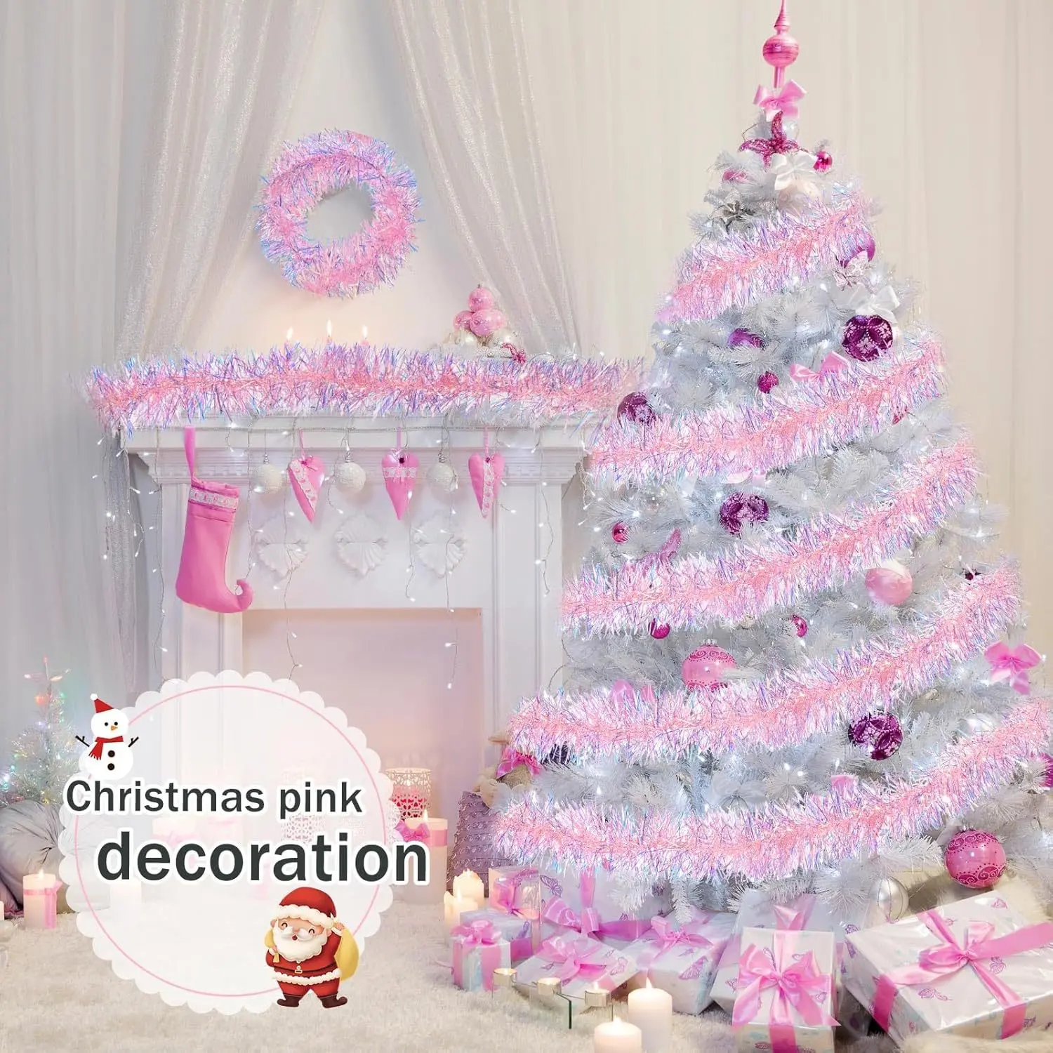 Metallic Tinsel Garland Rainbo - đánh giá và giá Tinsel Garland Decoration