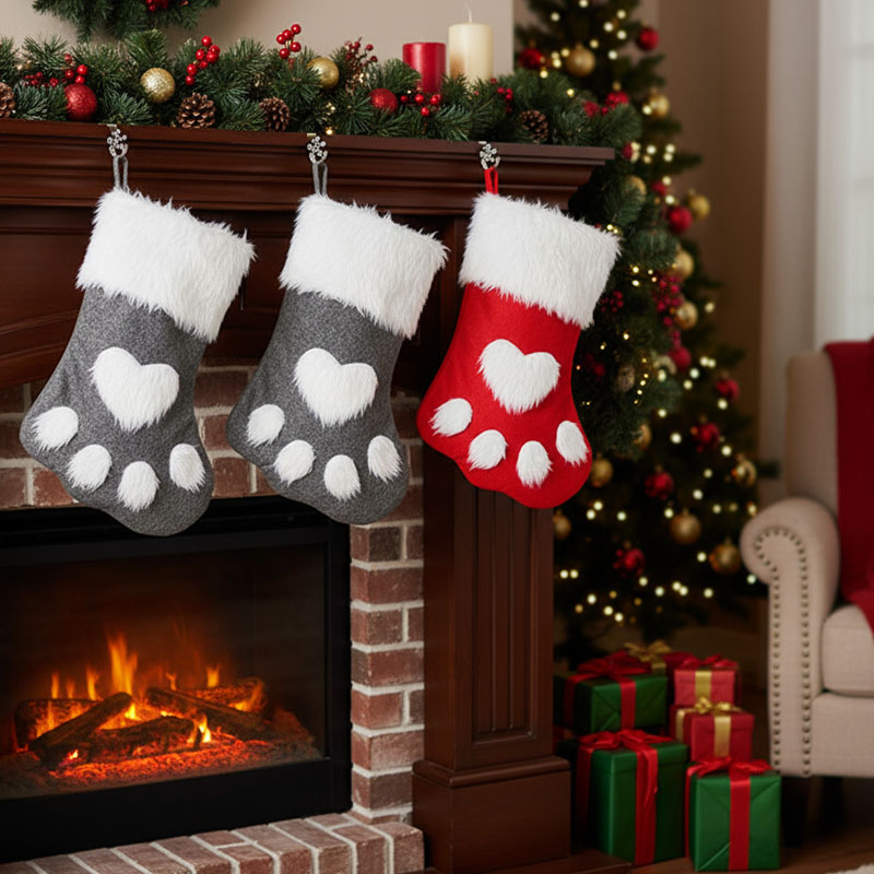 1-10PCS Christmas Pet Paw Stoc - đánh giá và giá Christmas Stocking Hanging