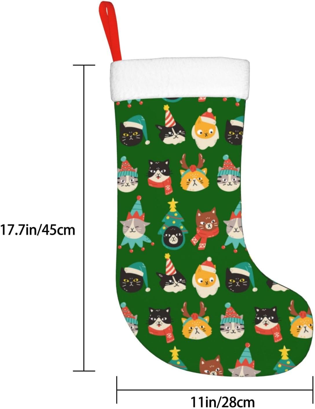 Cute Cats Green Christmas Stoc - đánh giá và giá Christmas Stocking Hanging